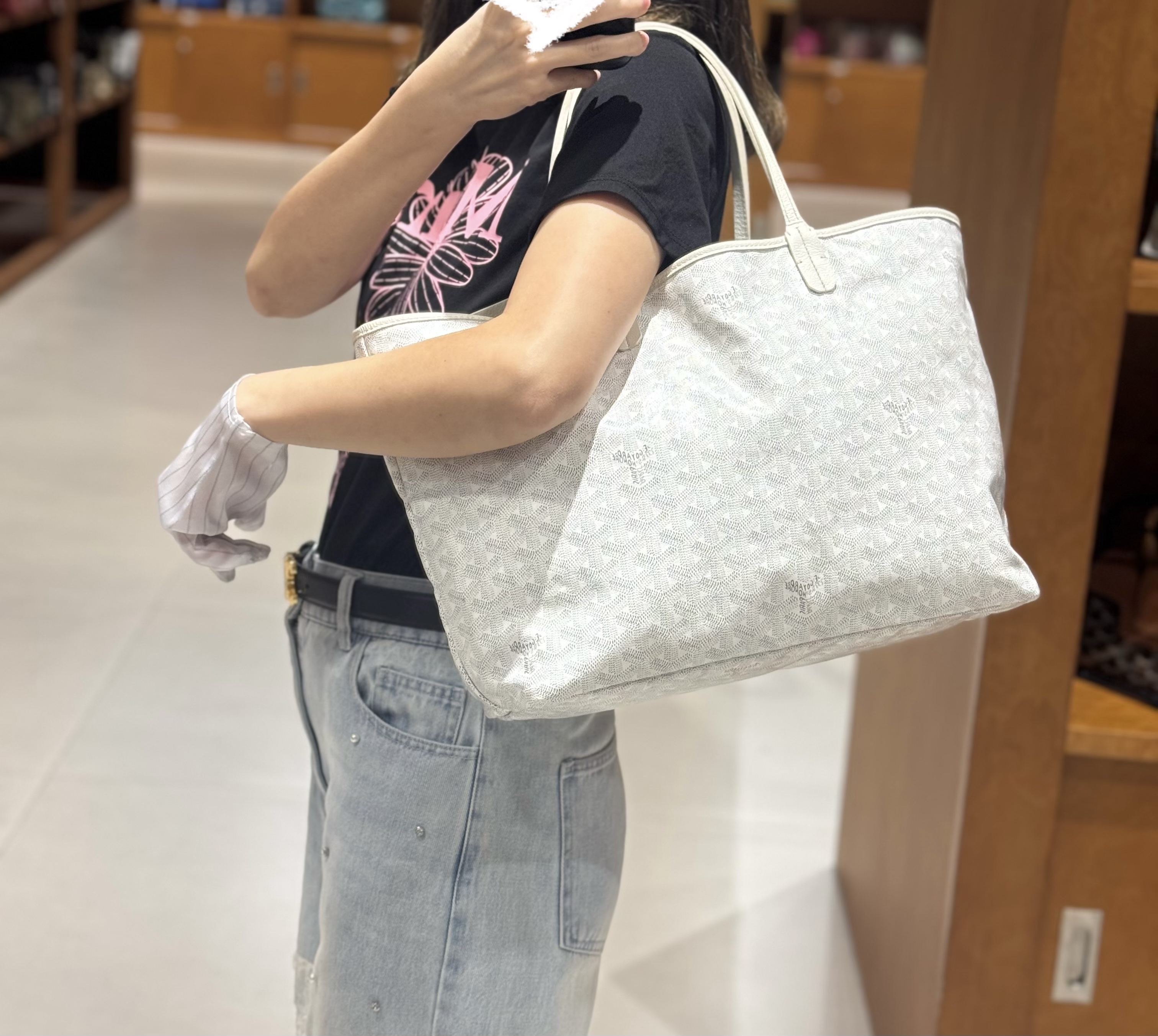 Unused-Goyard St Louis Tote PM-White