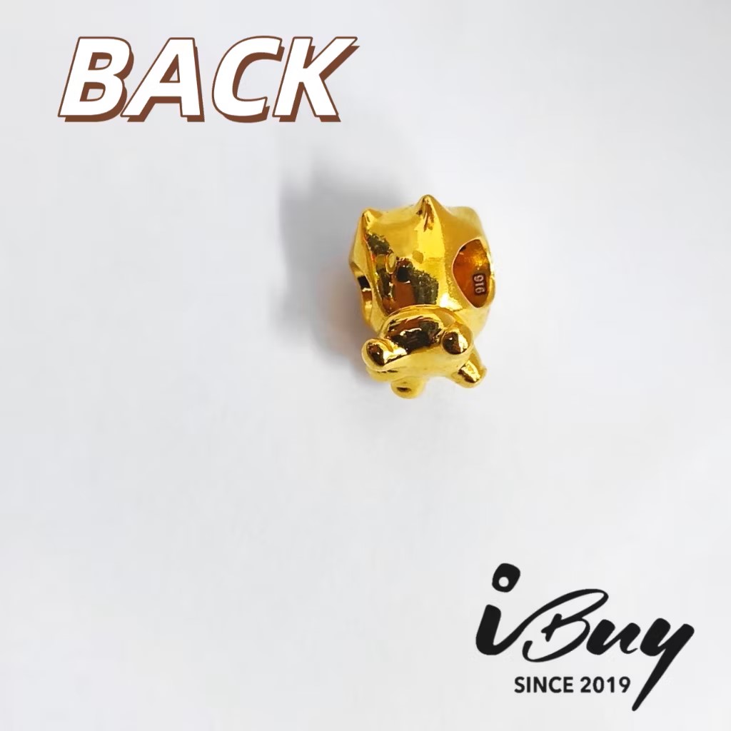 916 GOLD DINOSAUR CRAYON SHIN-CHAN CHARM BEAD 916金 恐龙蜡笔小新串咀
