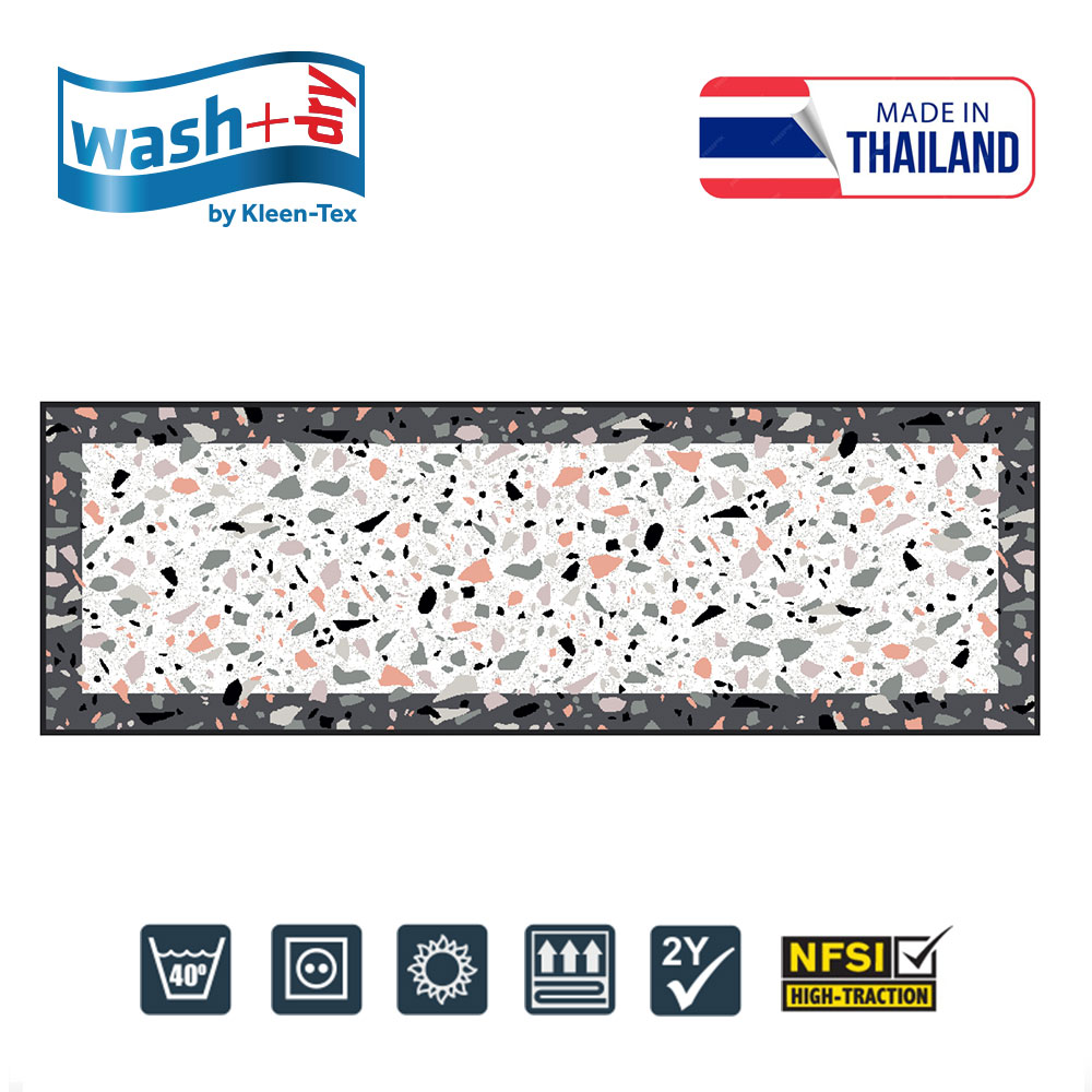 Wash+Dry by Kleen-Tex Floor Fashion Mat - 設計地墊水磨石設計 ｜Terrazzo Pattern