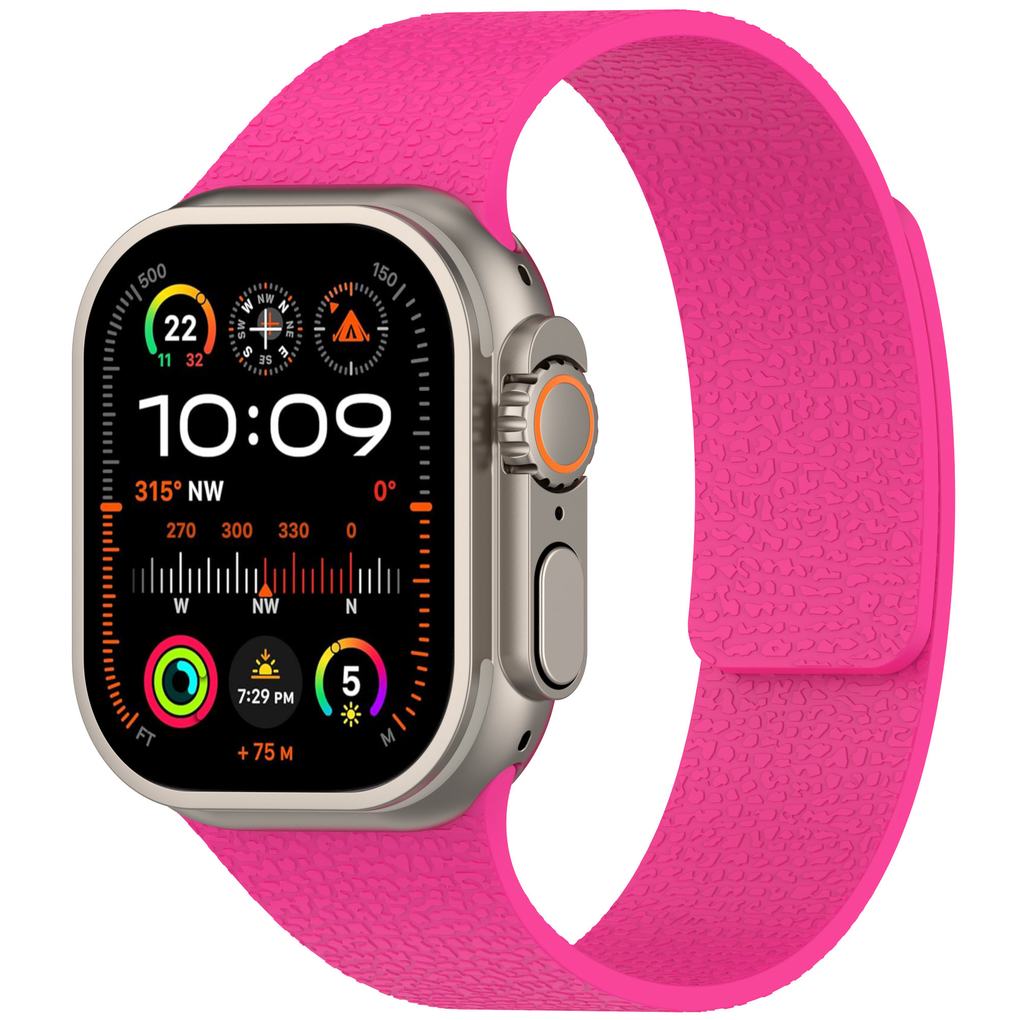 智能手錶帶 荔枝皮紋磁吸矽膠