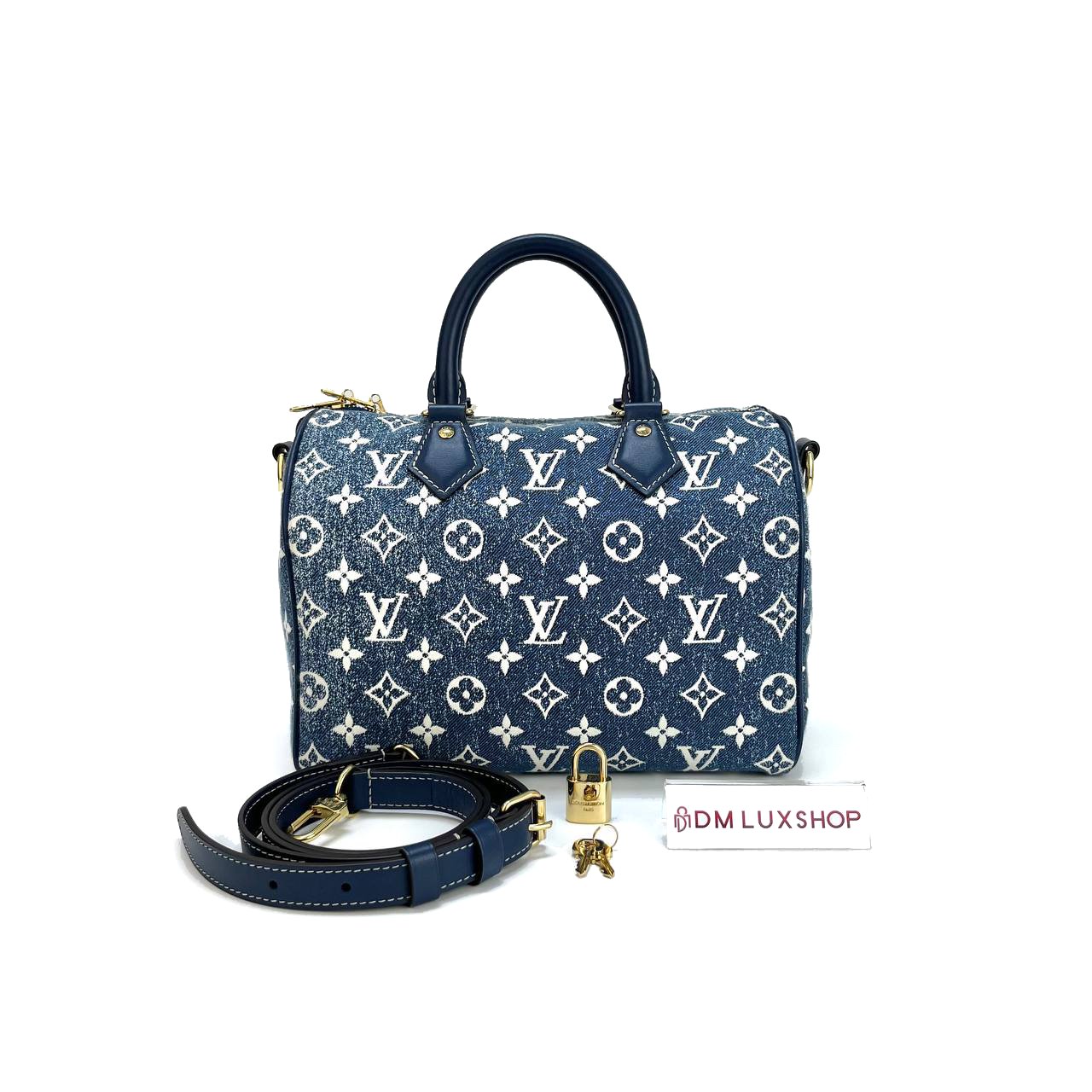 LV Monogram Denim Speedy 25 GHW