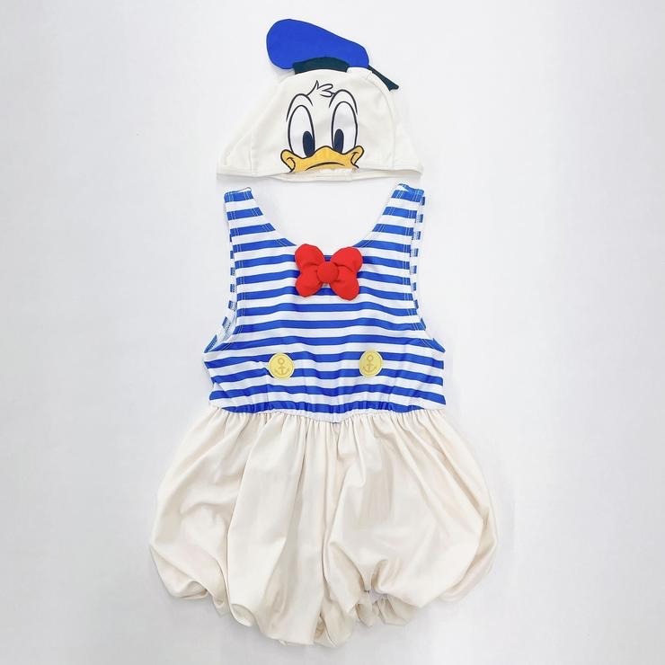 🇯🇵限時預訂 日本直送🇯🇵唐老鴨造型連身泳衣帽子套裝