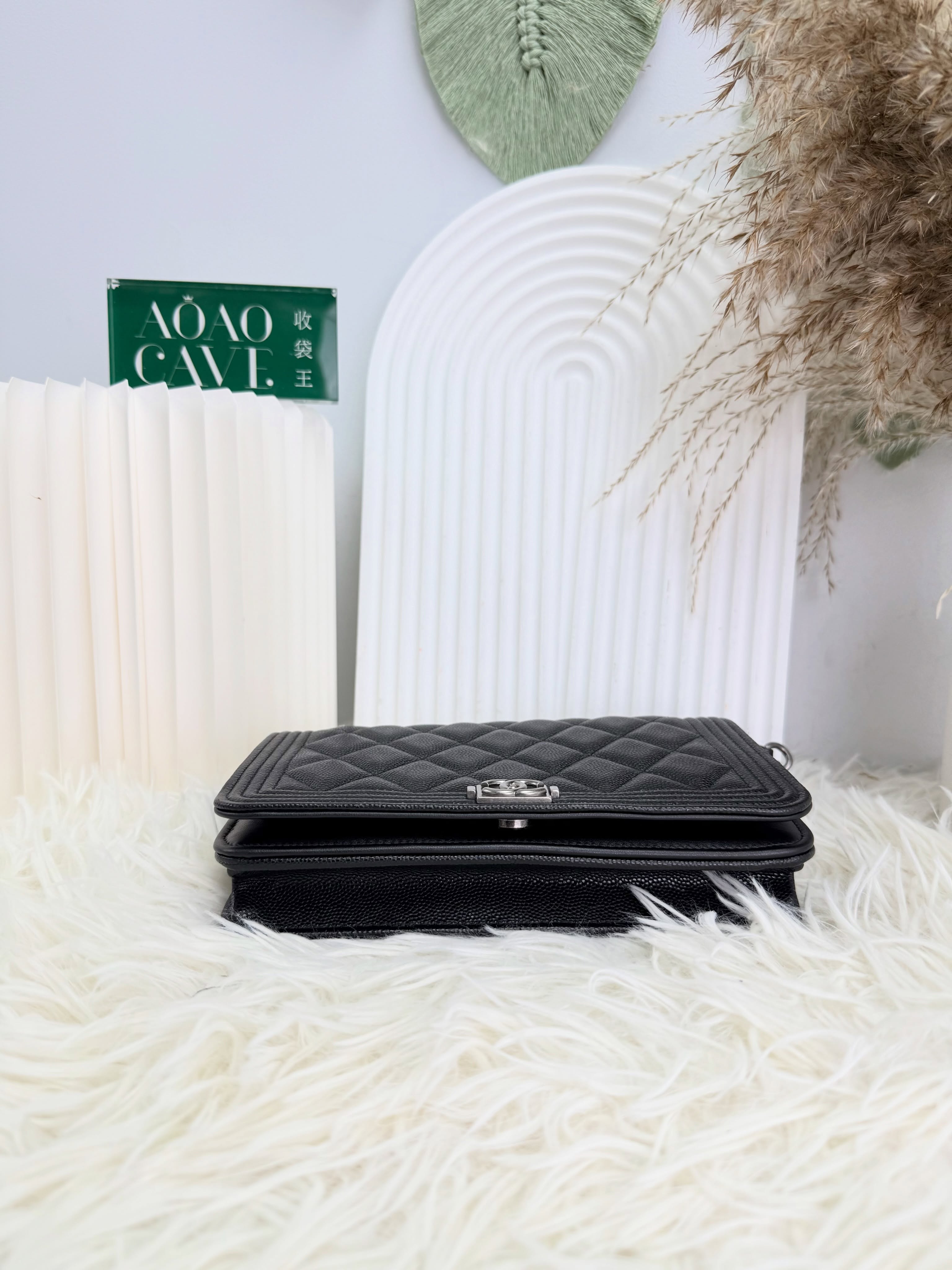 Chanel👜 PRE OWNED 🛍️黑色leboy woc 晶片款 全套 有單 🖤 