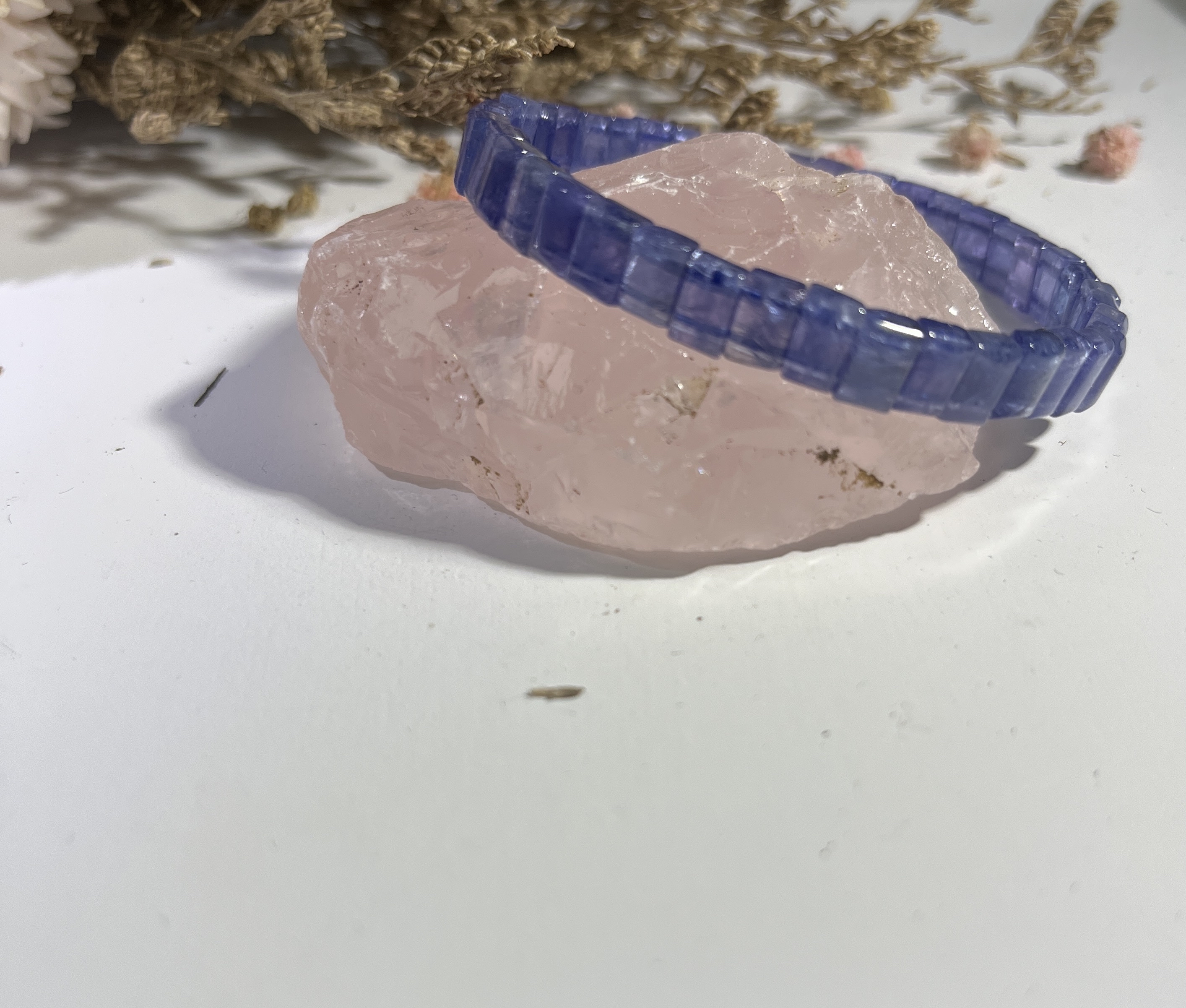 高品質透體坦桑石手排 7mm