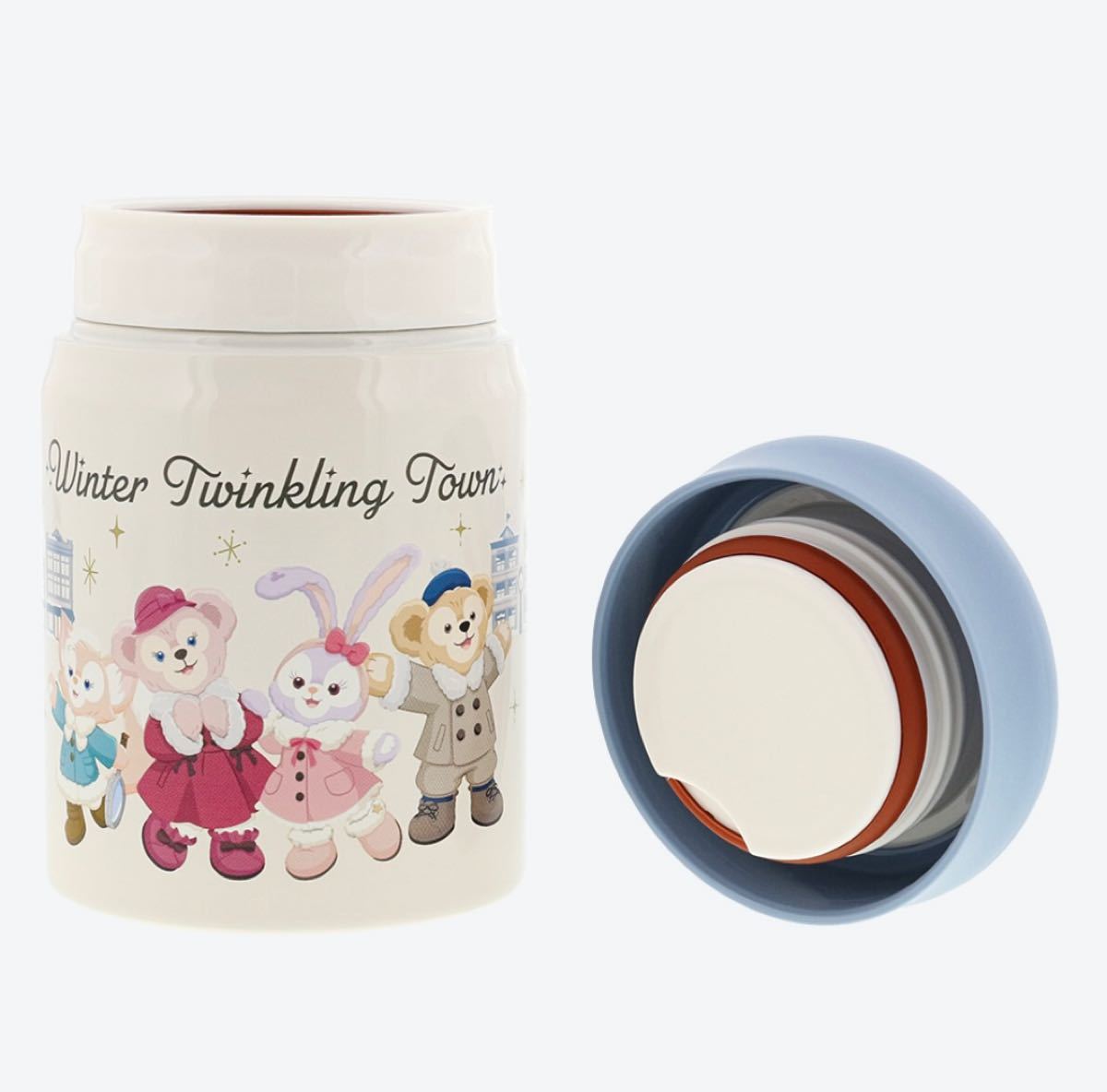東京迪士尼樂園限定 Duffy & Friends Winter Twinkling Town系列雙層真空保溫湯壺 320ml