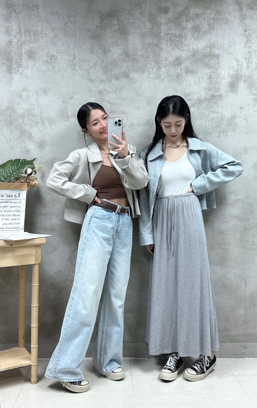 E07 雙袋棉麻外套