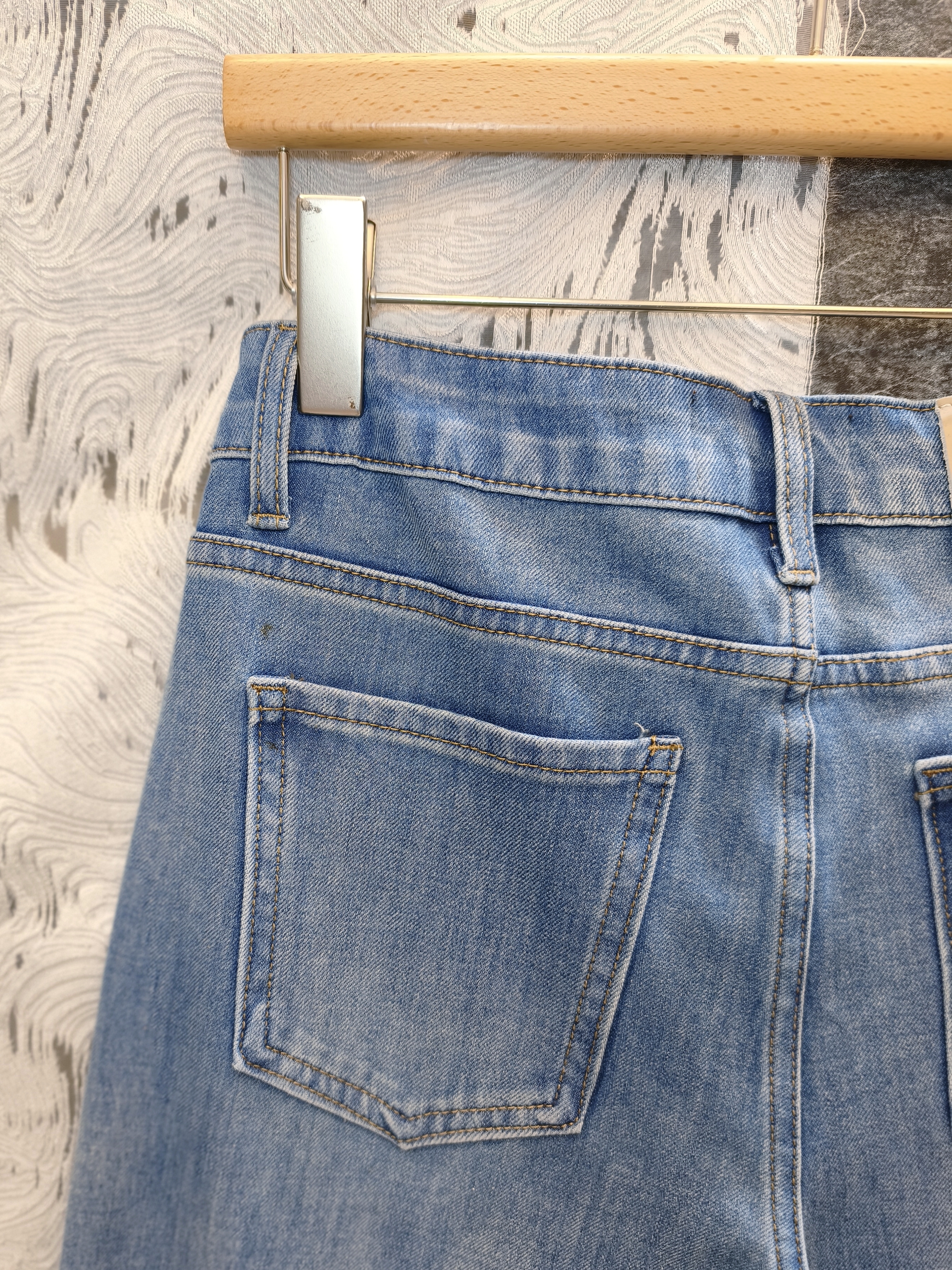 銀閃喇叭簿牛仔褲