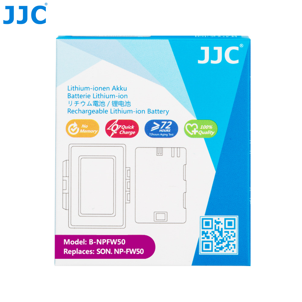 JJC NP-FW50 Fully DecodedLithium-ion Battery For Sony Alpha 代用全解碼鋰電池 (CCC Certification / 3C認證)
