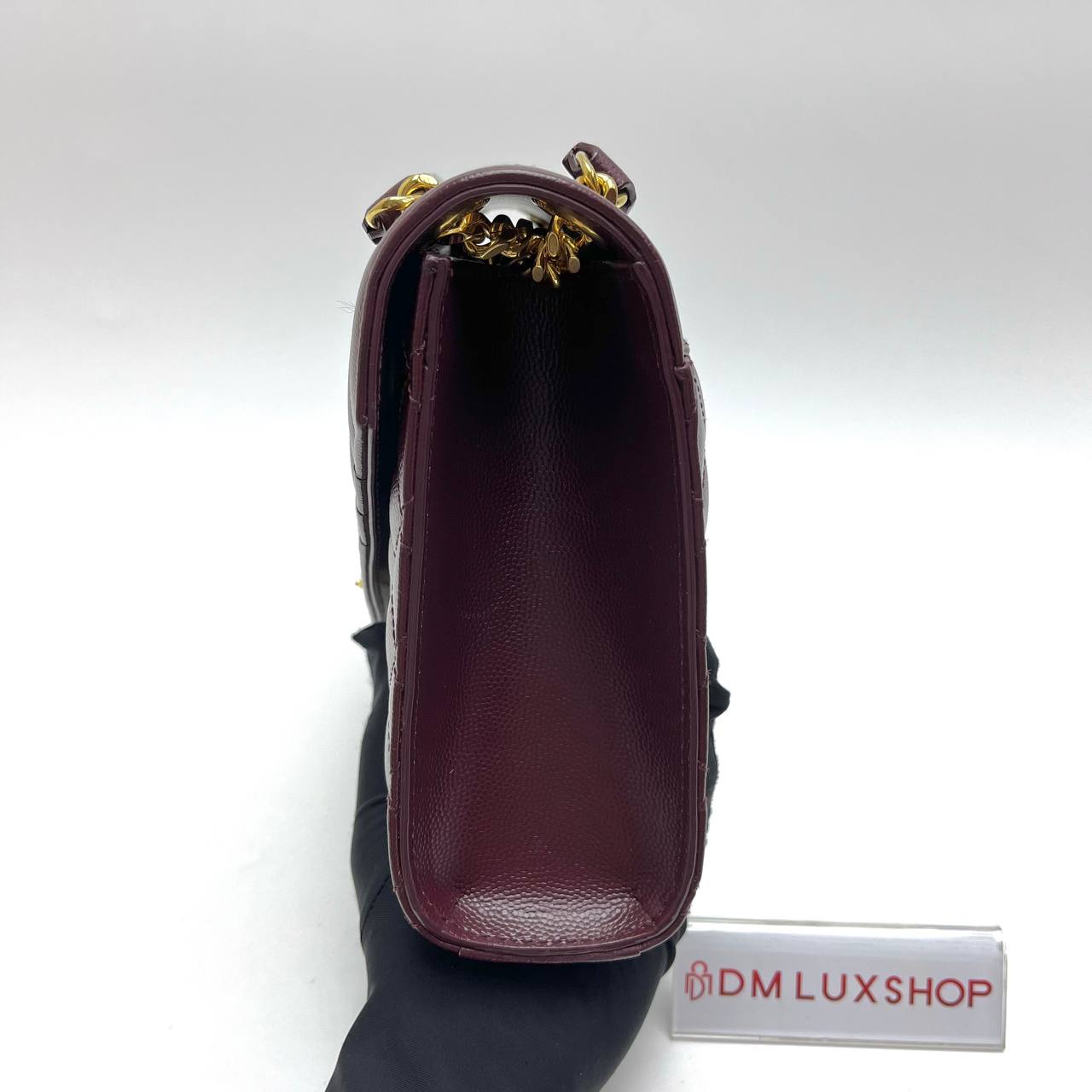 YSL Medium Envelope Bag Burgundy GHW