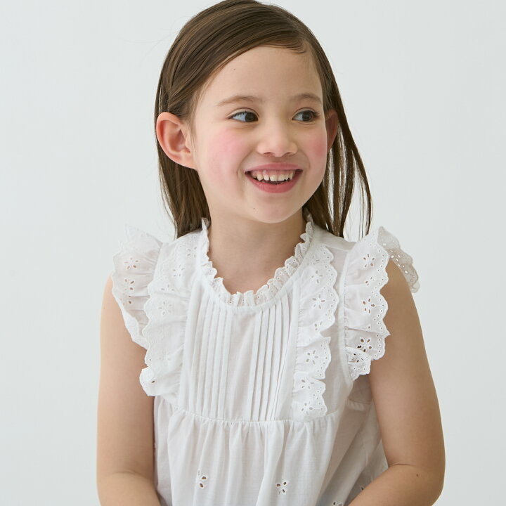 🇯🇵預訂 日本直送🇯🇵Petit Main 三色蕾絲荷葉邊短袖上衣