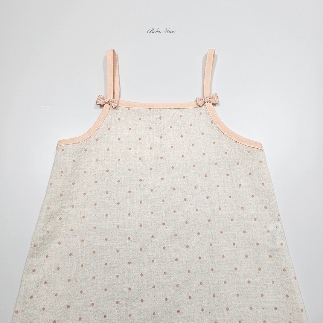 ☀️預訂 韓國直送☀️🇰🇷Bebenine兩色波點絲帶吊帶連身服