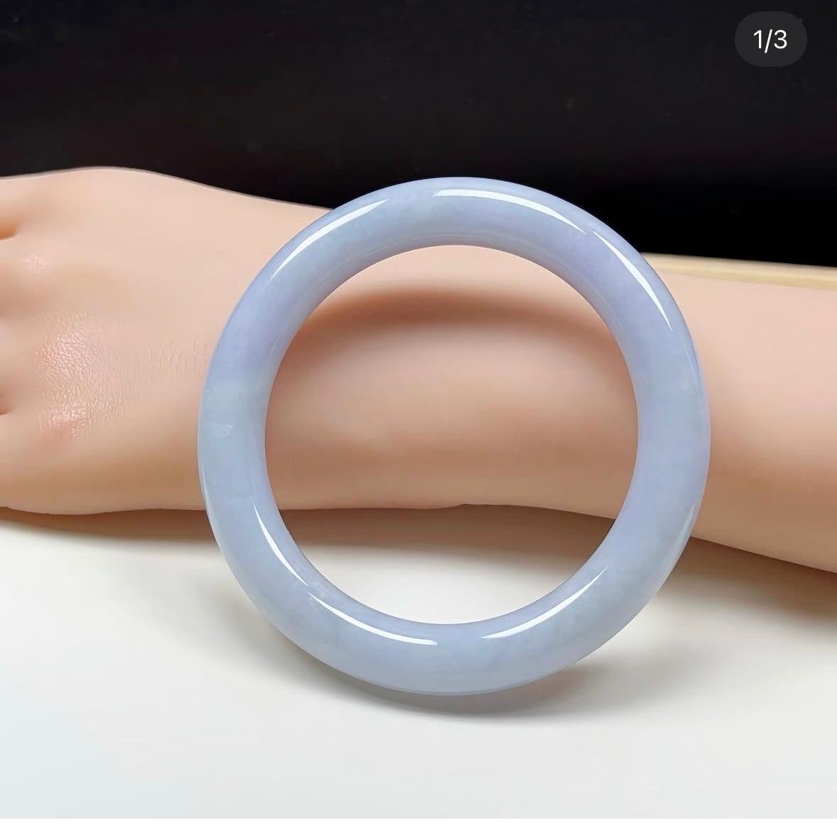 58.8mm 木那細糯紫羅蘭翡翠圓條