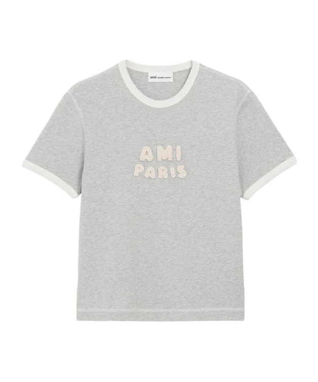 AMI 男女同款 灰色 logo Tee Size XS/S/M/L