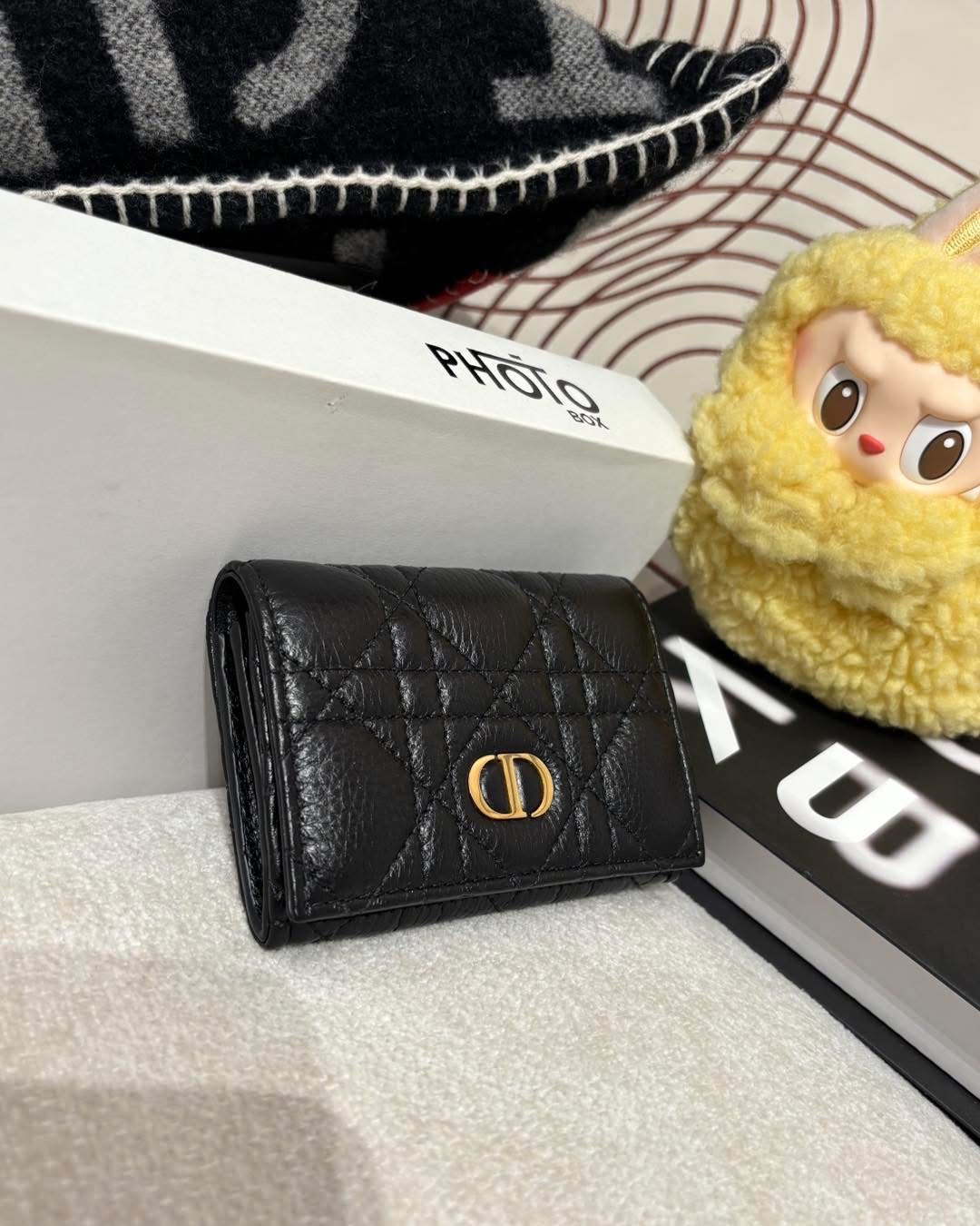 全新 Dior Caro Glycine Wallet Black Supple Cannage Calfskin 100%Authentic, 全新Brand New ✅收據✅Dust bag✅Box