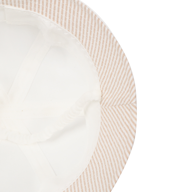 🇯🇵預訂 日本直送🇯🇵日本製米白立體熊耳朵條紋嬰幼兒帽防UV