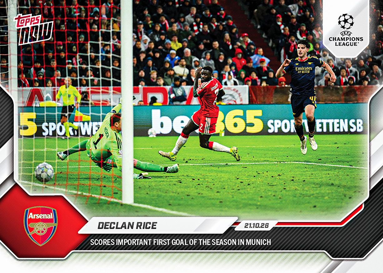Declan Rice - 2026-27 UCL Topps NOW® #43 拜仁救主入球卡【團購】