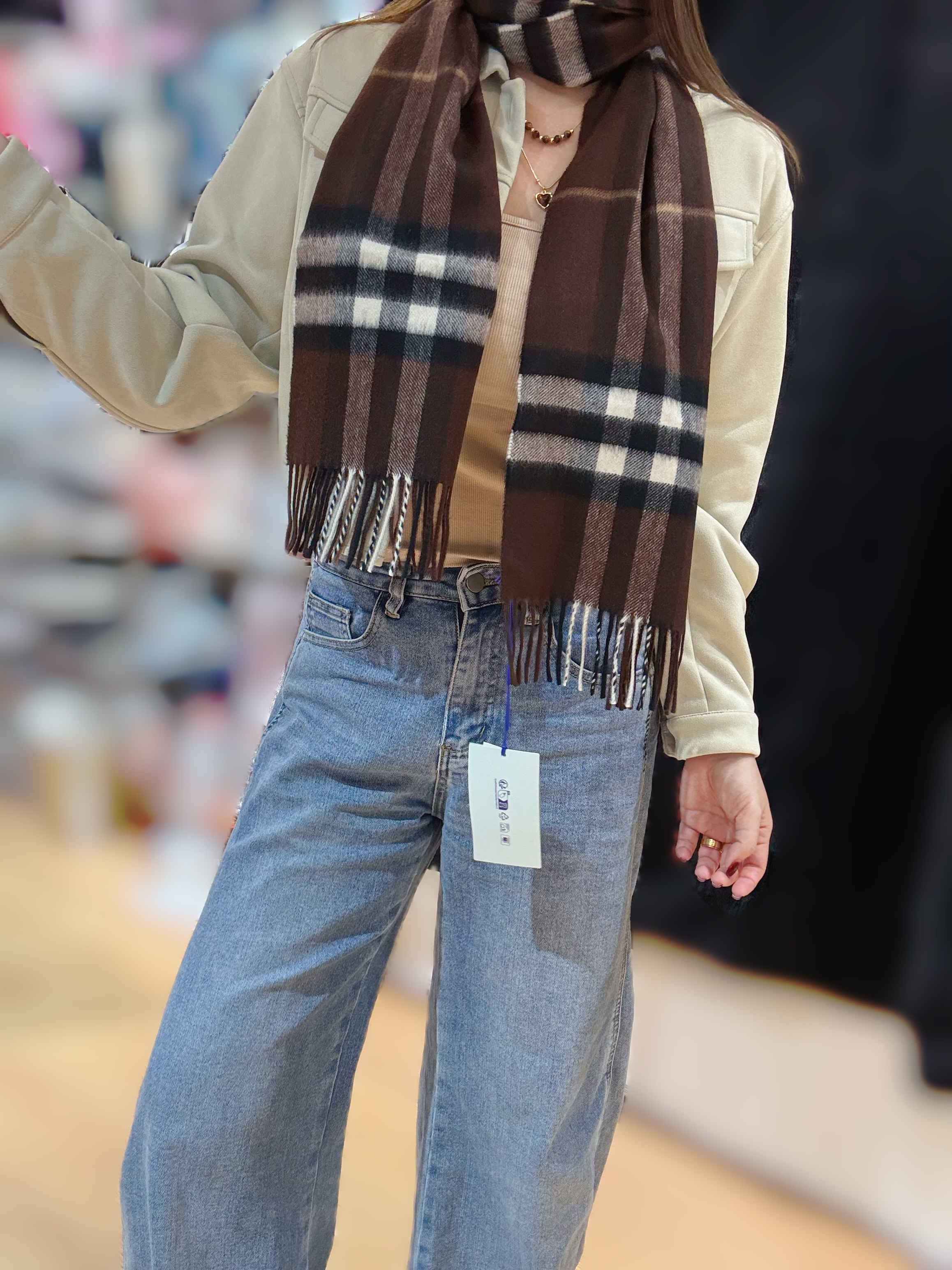 Burberry scarf cashmere/check/marrone