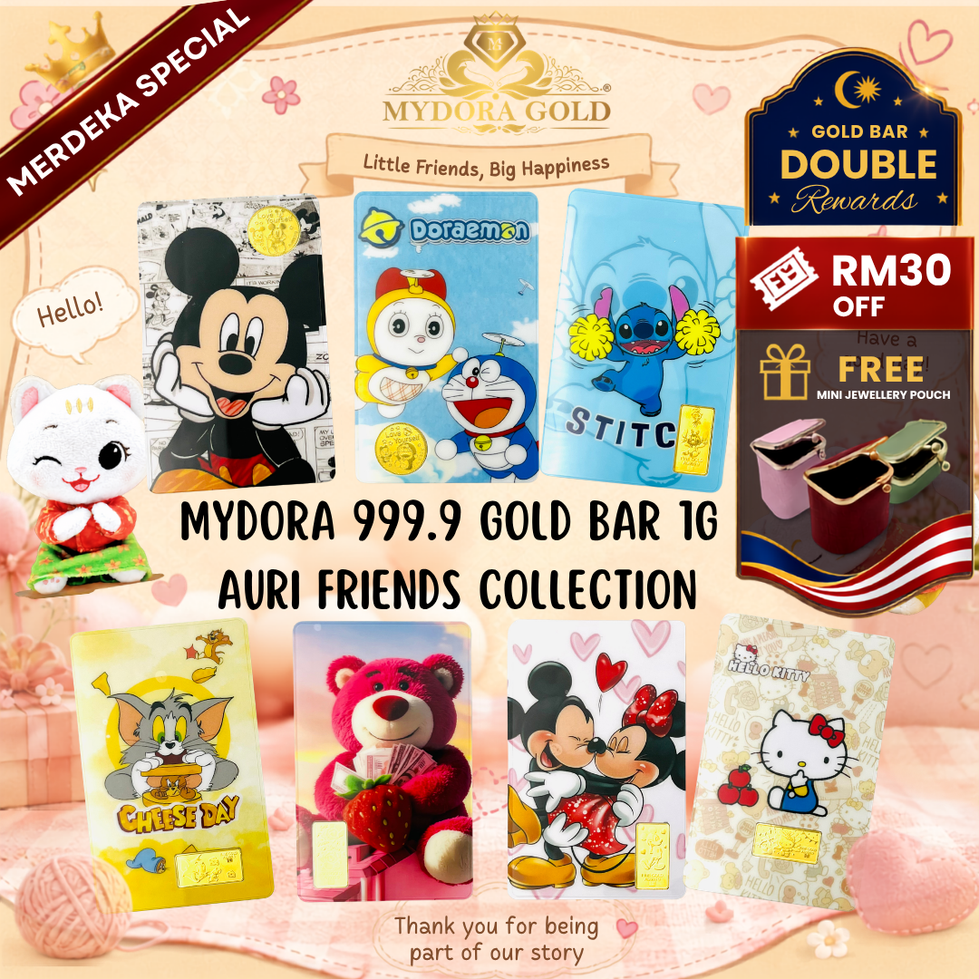 MYDORA 999.9 Gold Bar 1G AURI Friends Collection | MERDEKA SPECIAL