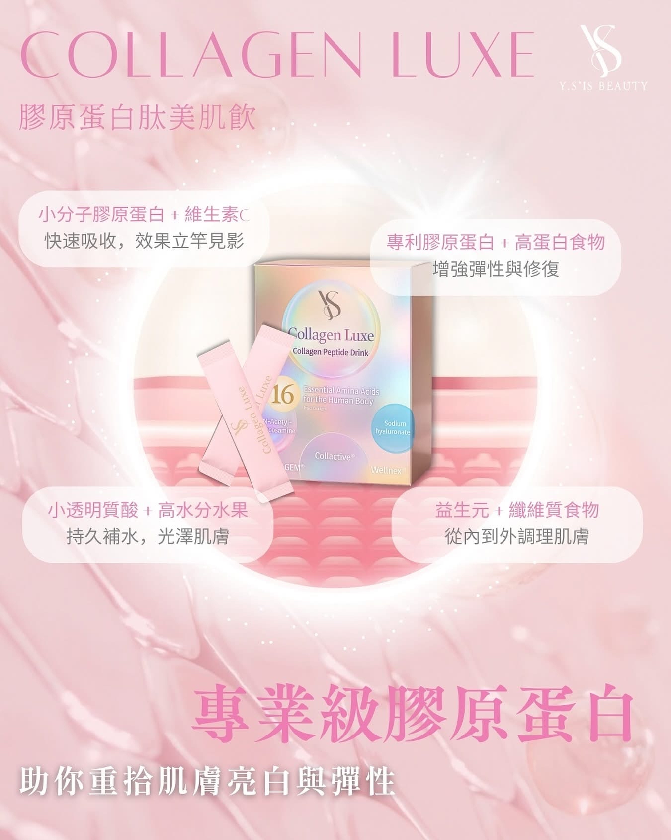 Y.S’IS Beauty Triple Collagen Luxe  三重膠原蛋白肽美肌飲 1盒20包