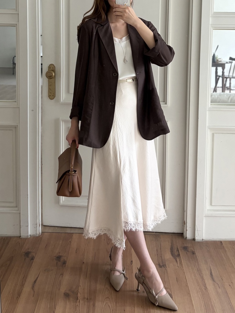 The Fine Silky Blazer (Brown)