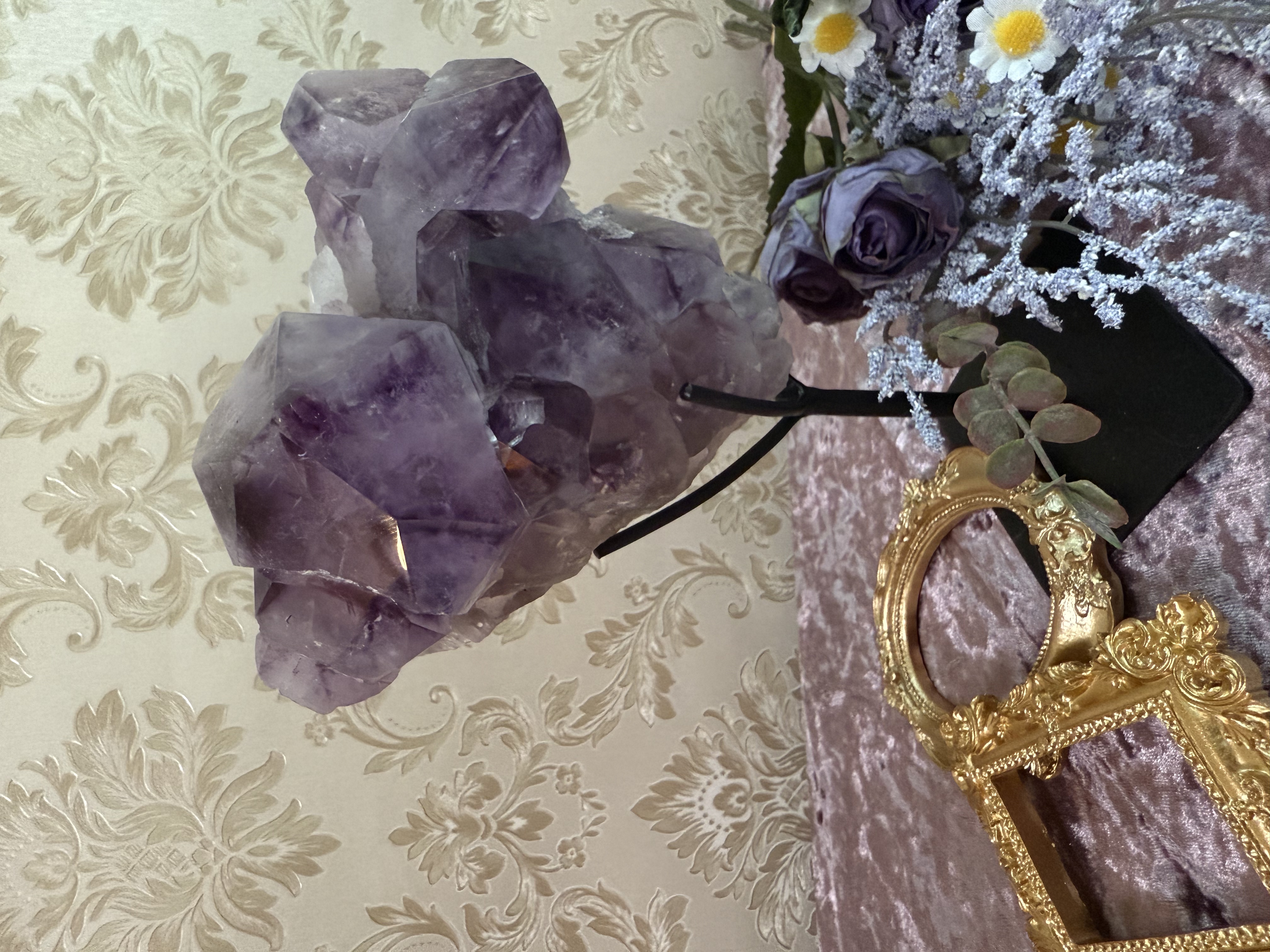 教堂城堡形紫幻影水晶簇