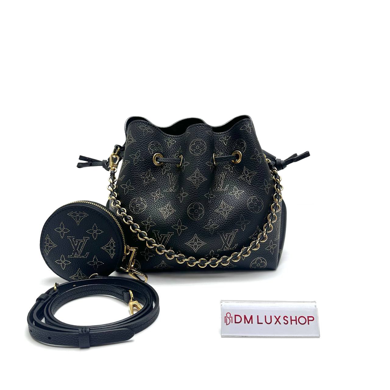 LV Black Mahina Bella Bucket Bag GHW
