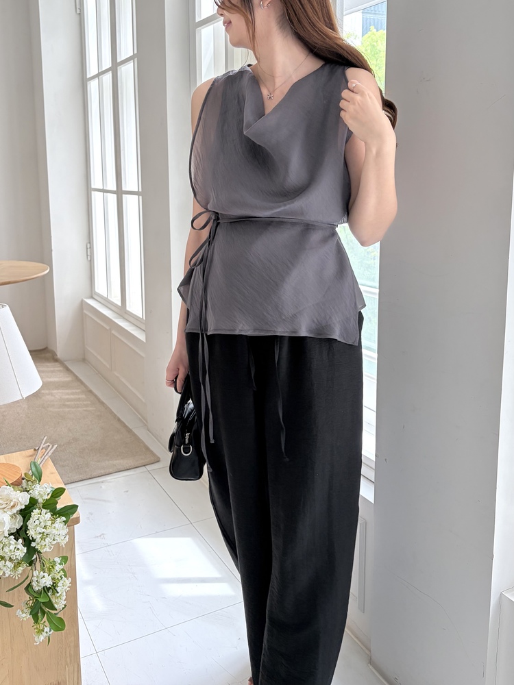 The Airy Elastic Pants (Black)