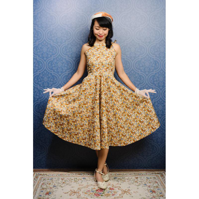 (SOLD OUT)Special Edition - Made in Hong Kong "The Audrey" Dress - Floral Pattern (FM130)