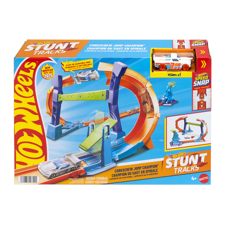 體驗高難度特技賽道的刺激玩法。這款Hot Wheels Corkscrew Jump Champion設計螺旋環形跳躍機關，結合發射軌道，讓車仔完成高速飛躍與旋轉動作，提升遊戲挑戰性。⭐ 產品賣點螺旋（Corkscrew）跳躍賽道設計發射裝置，帶來高速衝刺效果特技跳躍玩法，提升刺激感附1架Hot Wheels車仔可與其他Hot Wheels賽道組合🏁 適用場合車仔特技賽道玩具兒童競速遊戲親子互動禮物推薦📦 產品資料品牌：Hot Wheels系列：Stunt Tracks類型：特技賽車軌道配件：賽道＋車仔建議年齡：4歲以上⚠️ 注意事項含細小零件，不適合3歲以下兒童使用時避免過度拉扯軌道🚚 出貨安排出貨：下單後約3-7日出貨。如遇售罄 約1至2星期；如急用，請先聯絡我們安排🔍 Meta TitleHot Wheels螺旋跳躍賽道 特技車仔軌道🔍 Meta DescriptionHot Wheels Corkscrew Jump賽道套裝，設有螺旋跳躍及發射裝置，附車仔一架，帶來刺激特技競速體驗。🔍 SEO Keywords（7組）Hot Wheels賽道特技賽道玩具螺旋賽道車仔競速玩具Hot Wheels Stunt兒童車仔玩具hot wheels track set