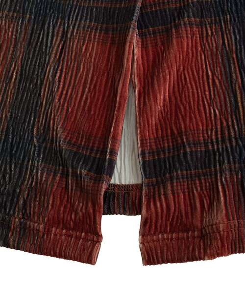 絲絨格紋直身裙