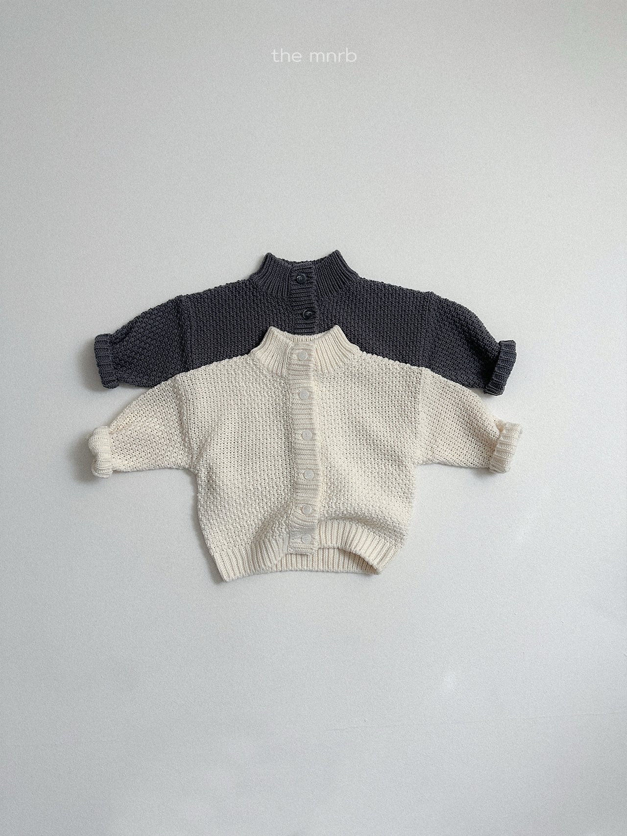 Mnirobe | Waffle High-Neck Cardigan