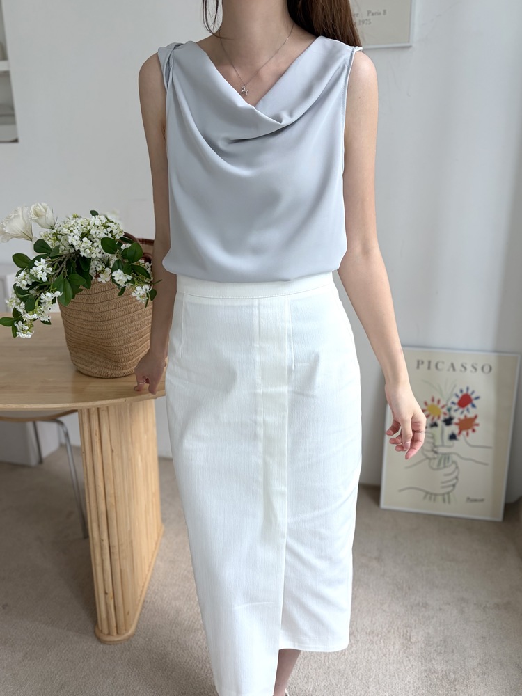 Twisted Strap Tank Top (Misty Blue)