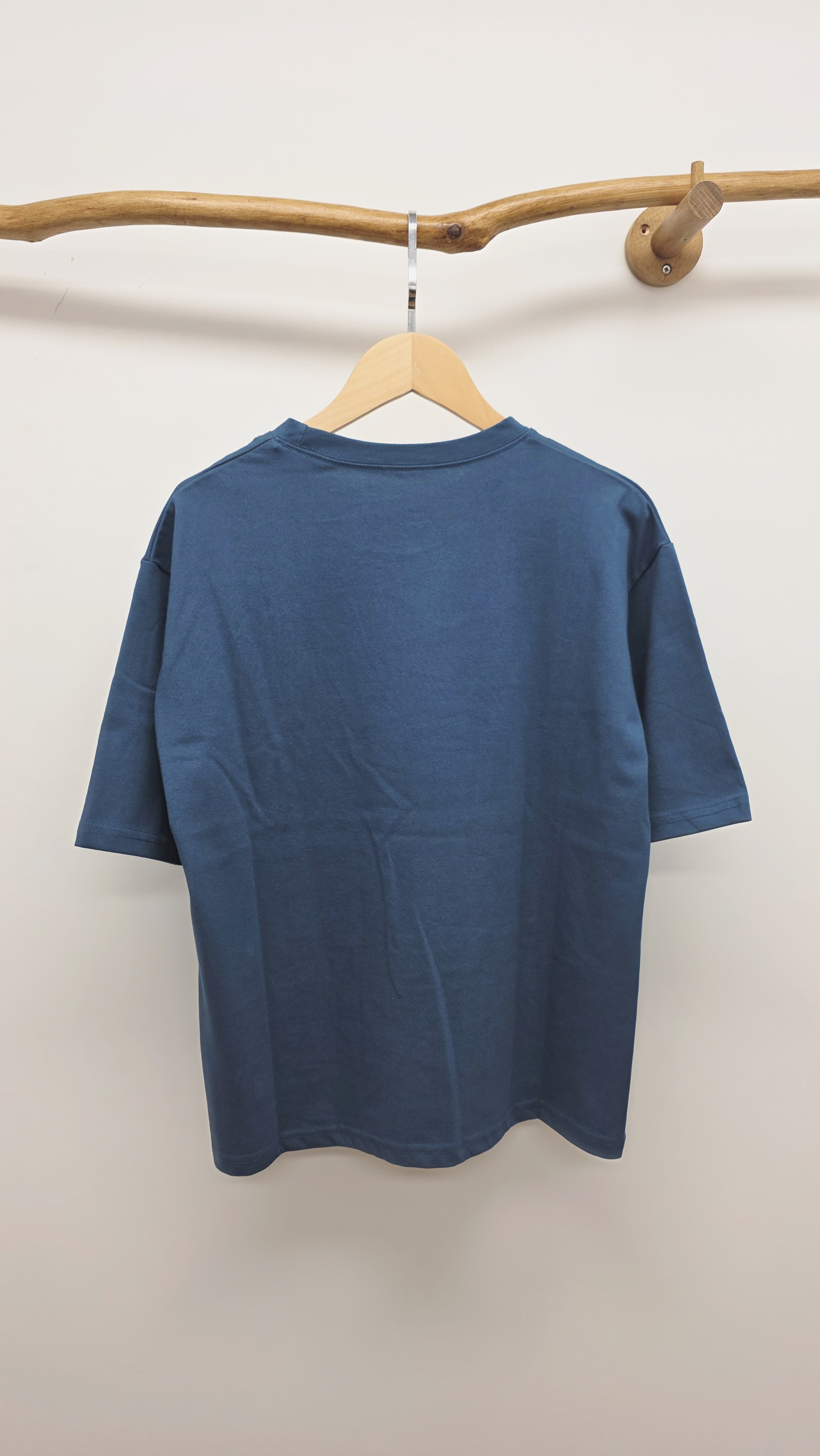 韓國藍拼紅黃蘋果印圖Tee