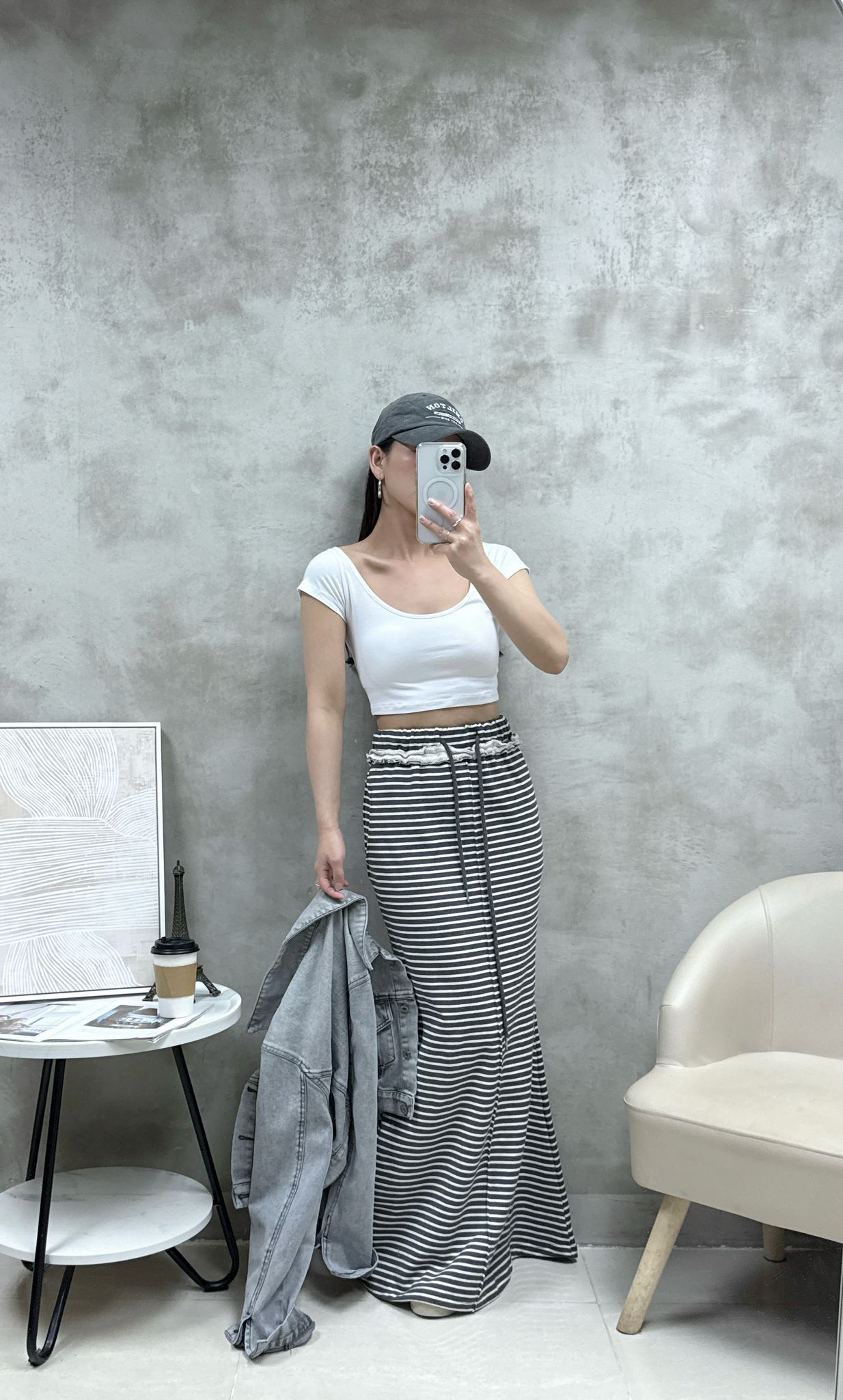 C11 剪邊衞衣棉半裙