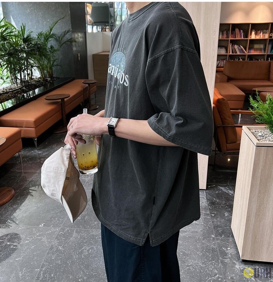 【100%保證韓國直送】Santiago 復古顏料染山地圖案寬鬆短袖 Tee 👕 [3 color] RG115969