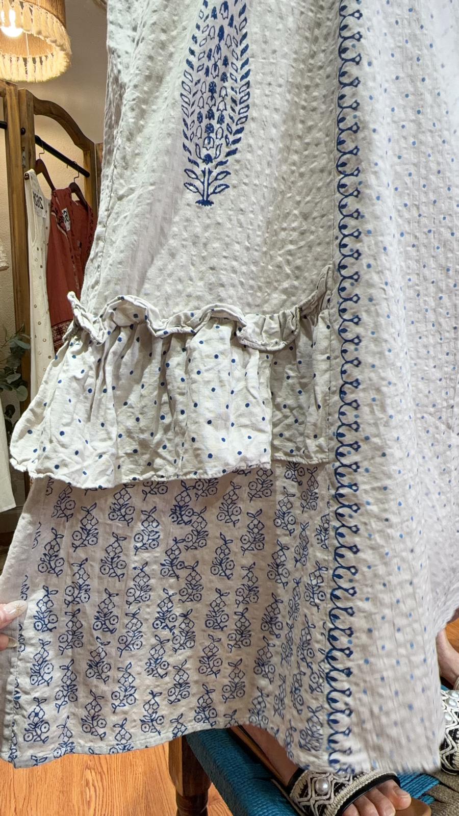 PKT 2662 Light Grey Fake 2 Piecece dotted OP