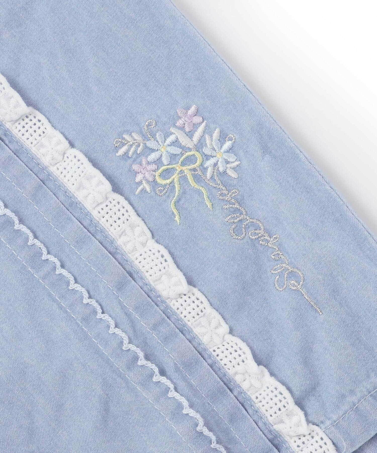 🆕【⭐訂購⭐】🌀 🇯🇵 日本直送 蝴蝶結 蕾絲側線 刺繡花朵 寬鬆七分褲［2款選］🌀[ELDA-0152][260516]