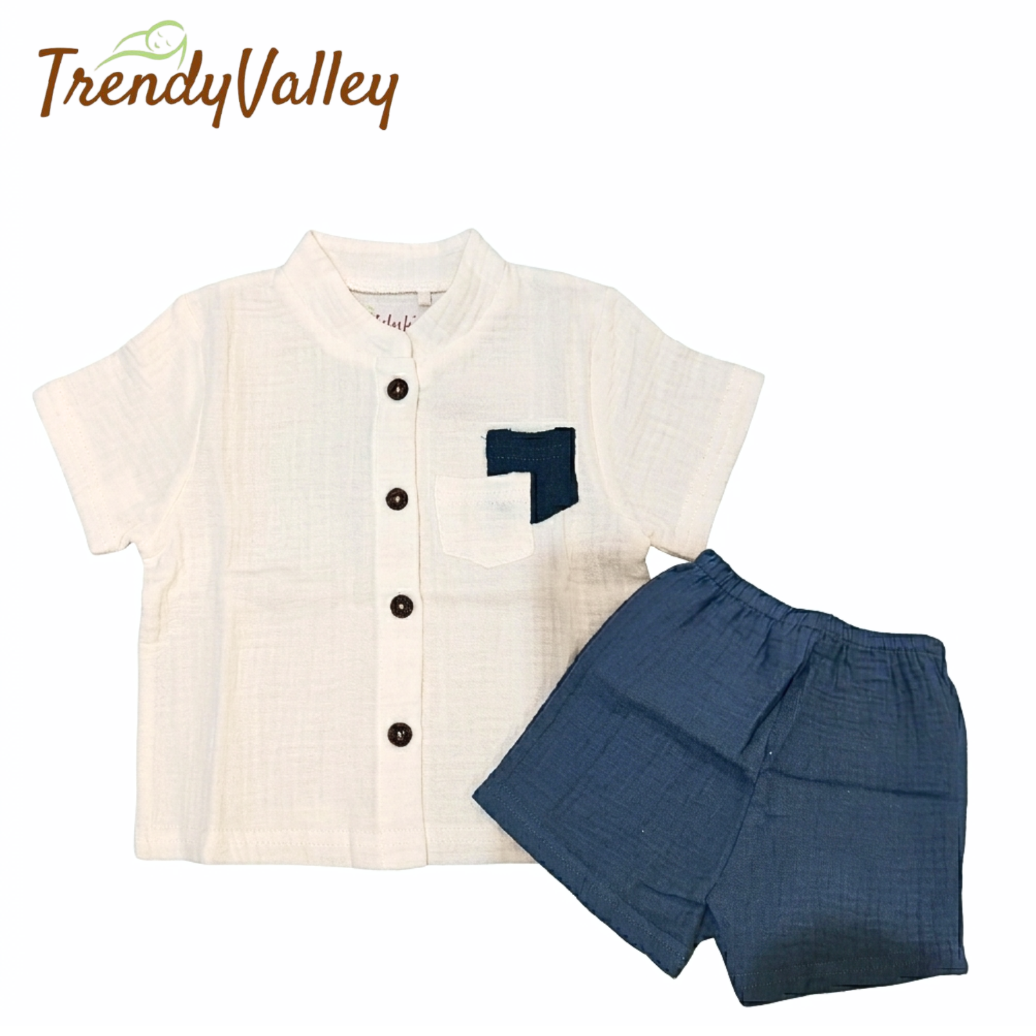 trendyvalley Gauze Organic Cotton Short Sleeve & Short Pant