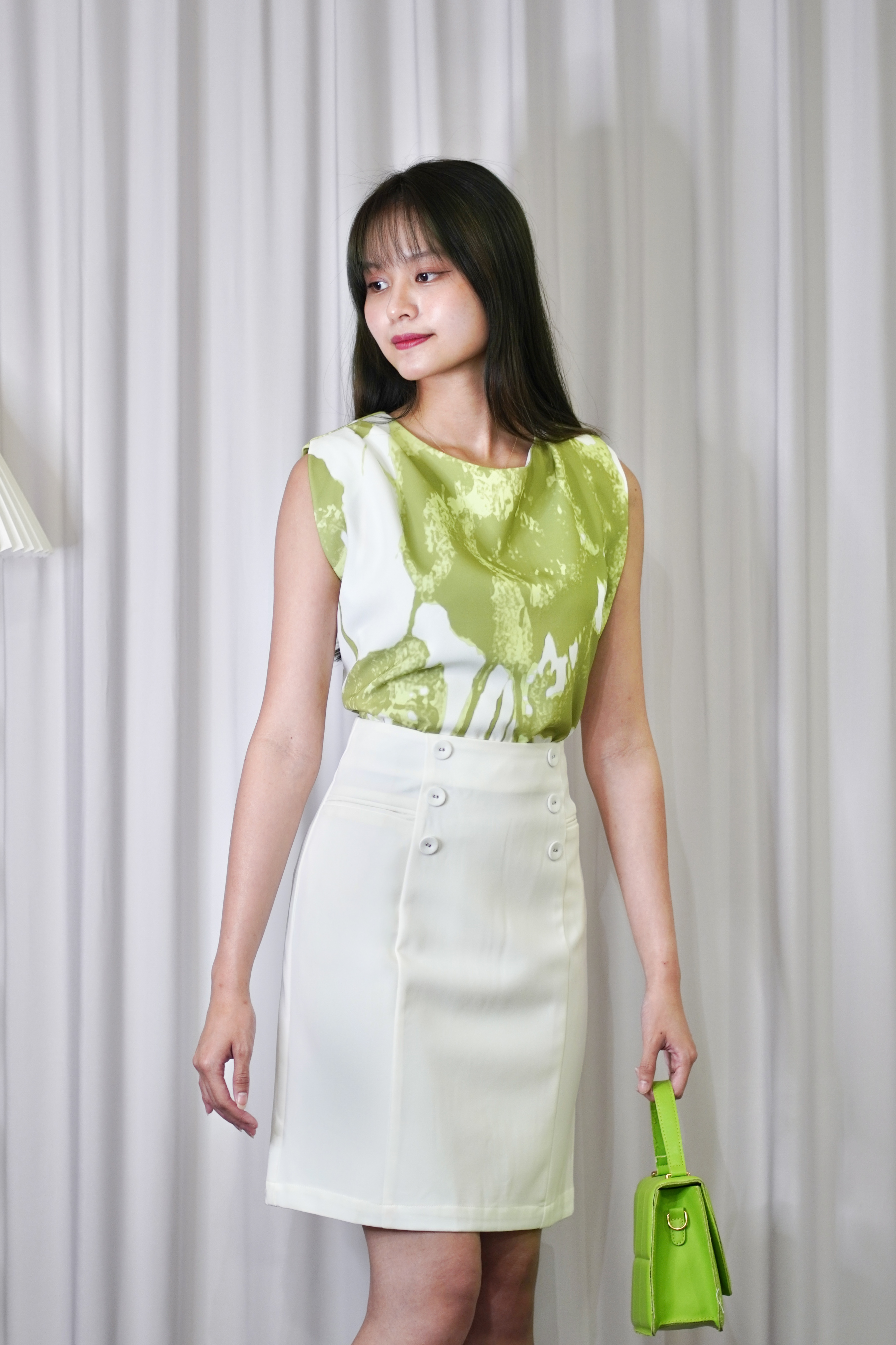 25728-1 Celeste Tailored Midi Skirt