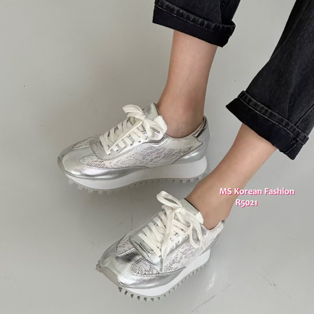 R5021 韓國🇰🇷真皮拼lace波鞋