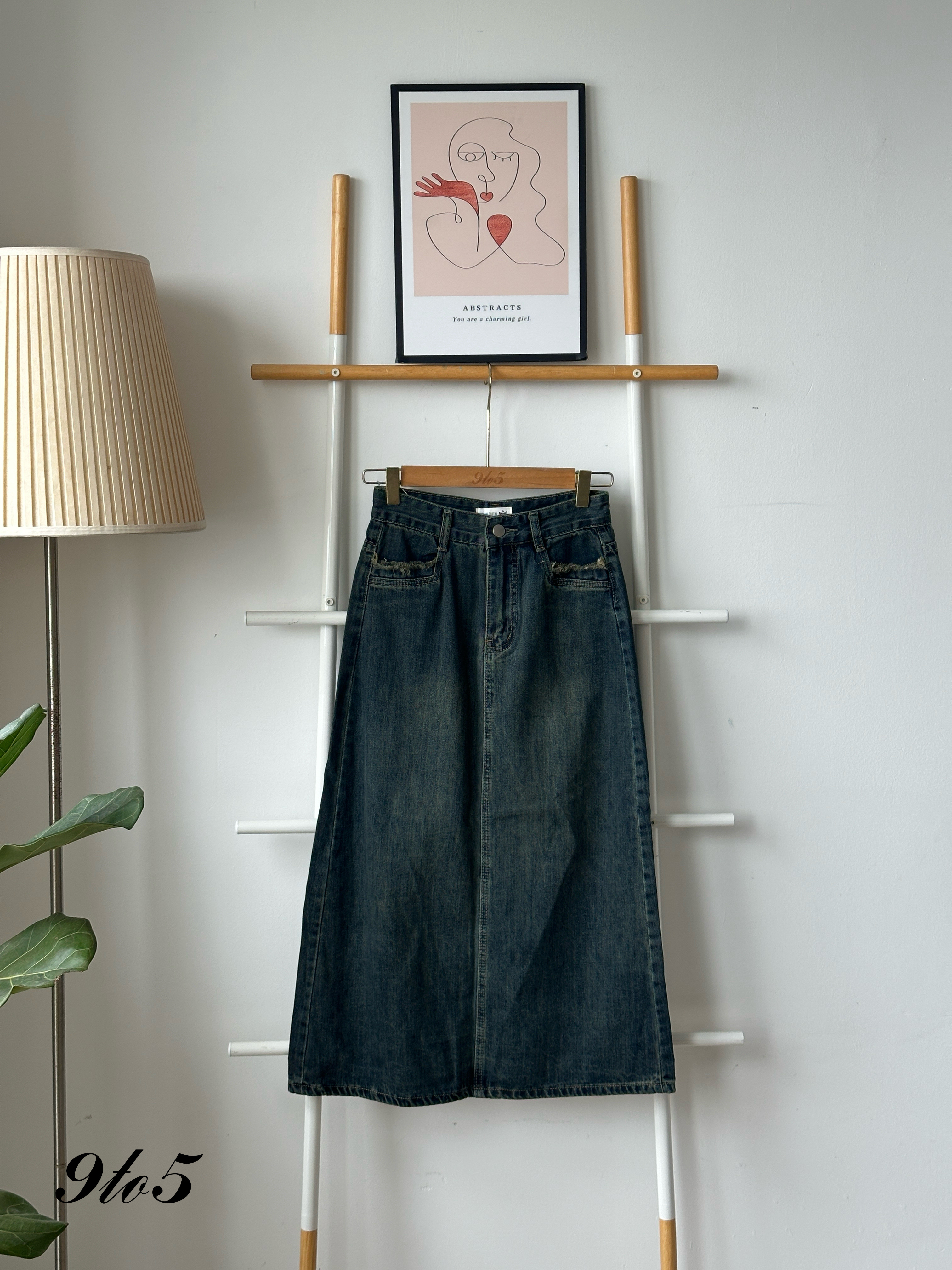 S1824 Denim Long Skirt 