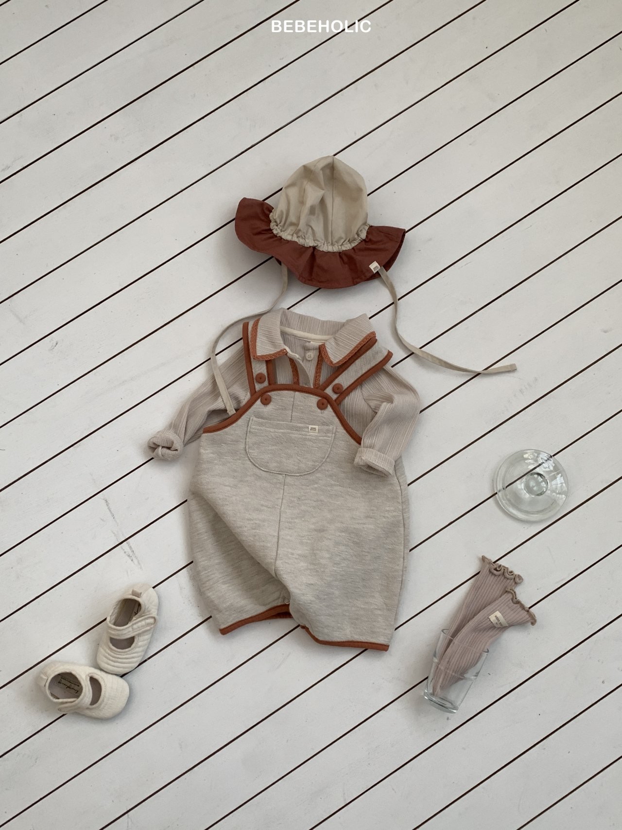 🌸預訂 韓國直送🌸🇰🇷BEBEHOLIC三色撞色吊帶工人褲