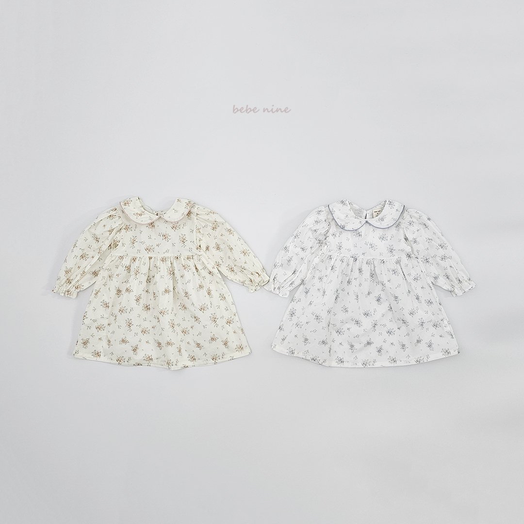 🌸預訂 韓國直送🌸🇰🇷Bebenine兩色翻領碎花長袖連身裙