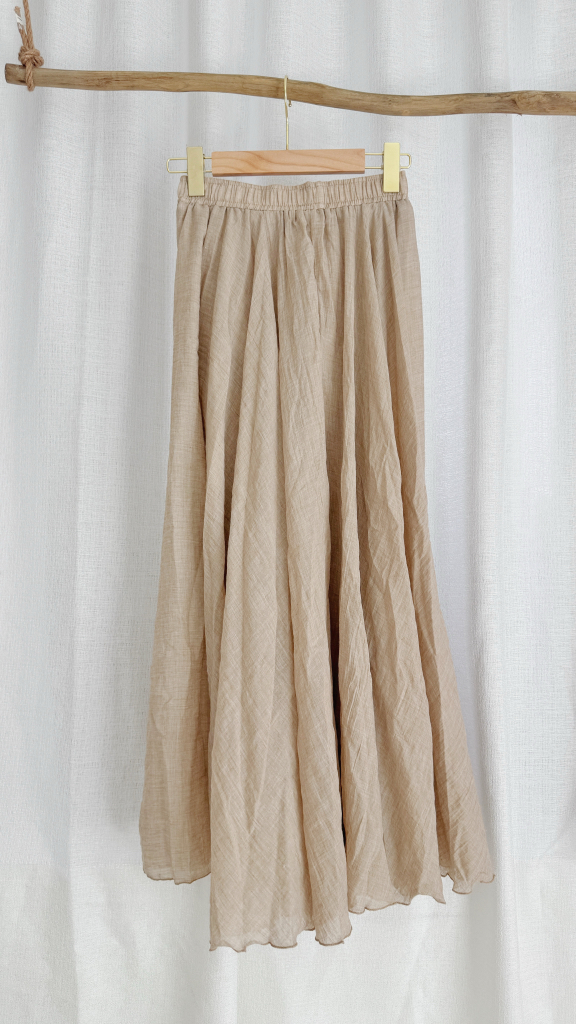 简约气质薄款棉麻半裙