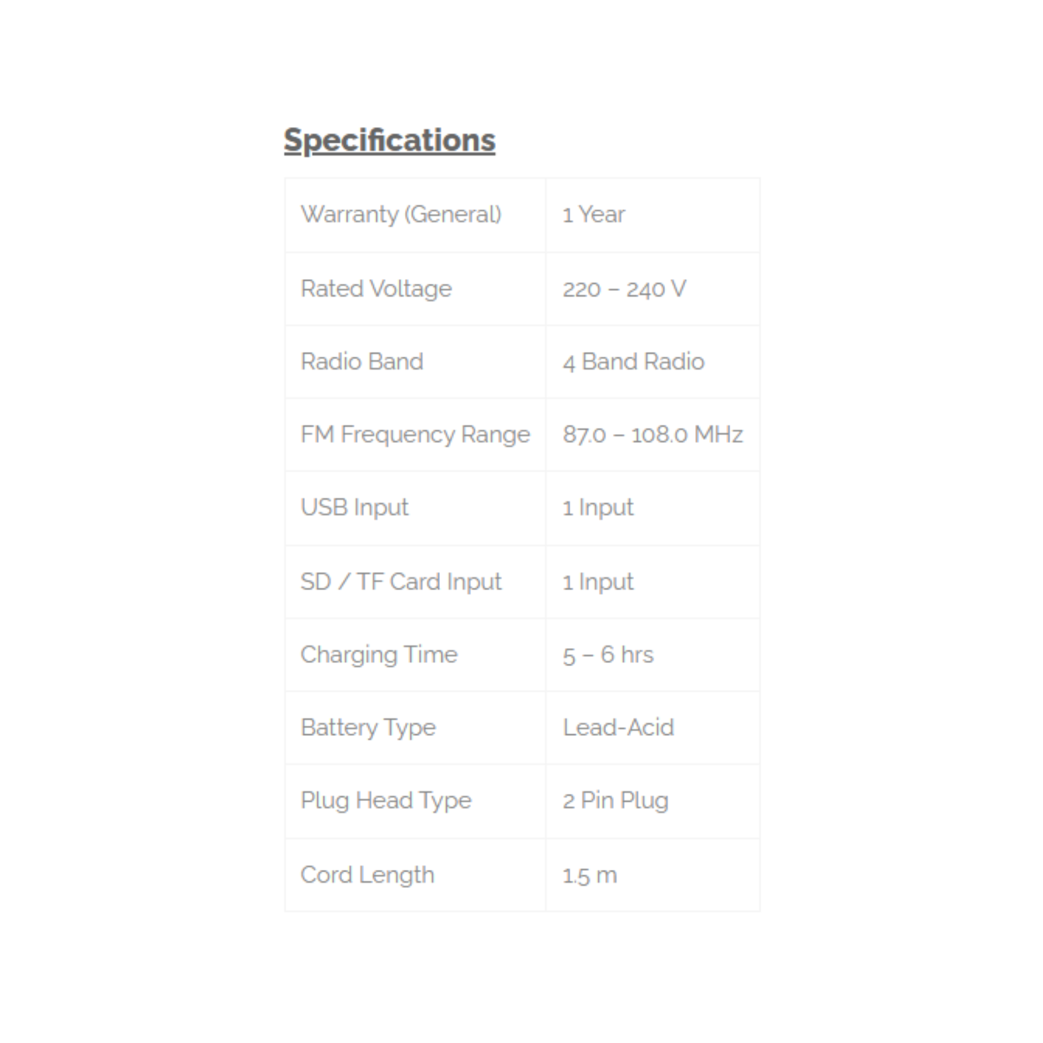 Phison 4-Band Portable Radio Bluetooth PPR-88-G