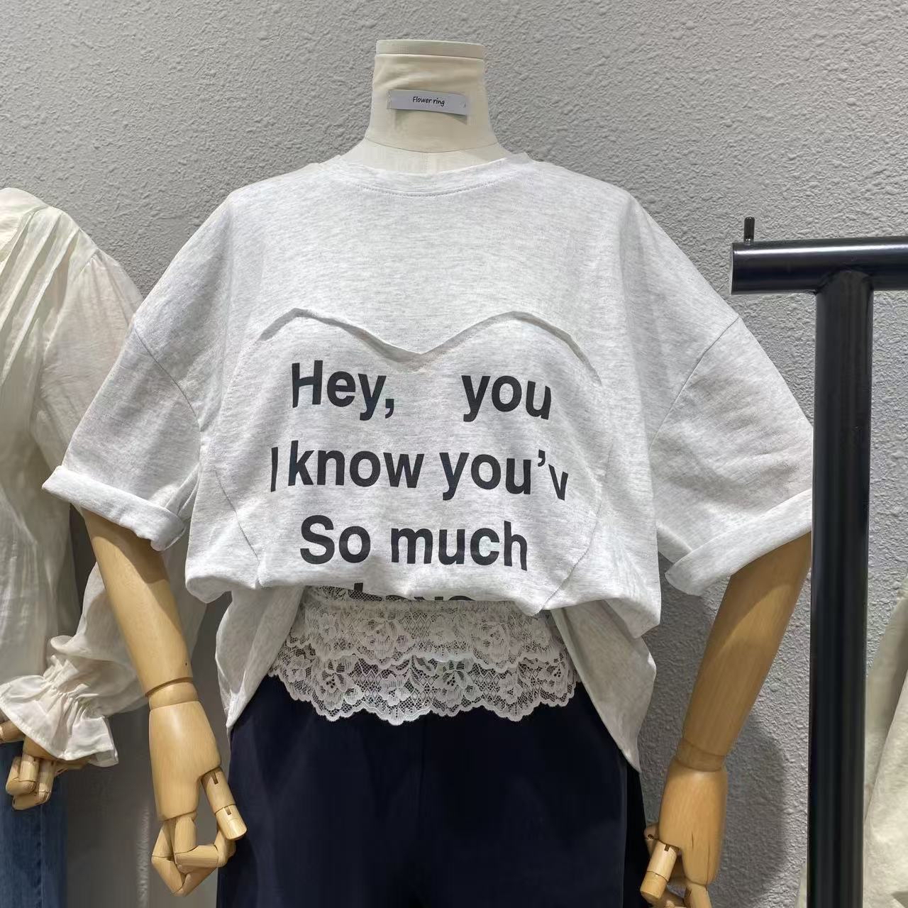 心型print Tee
