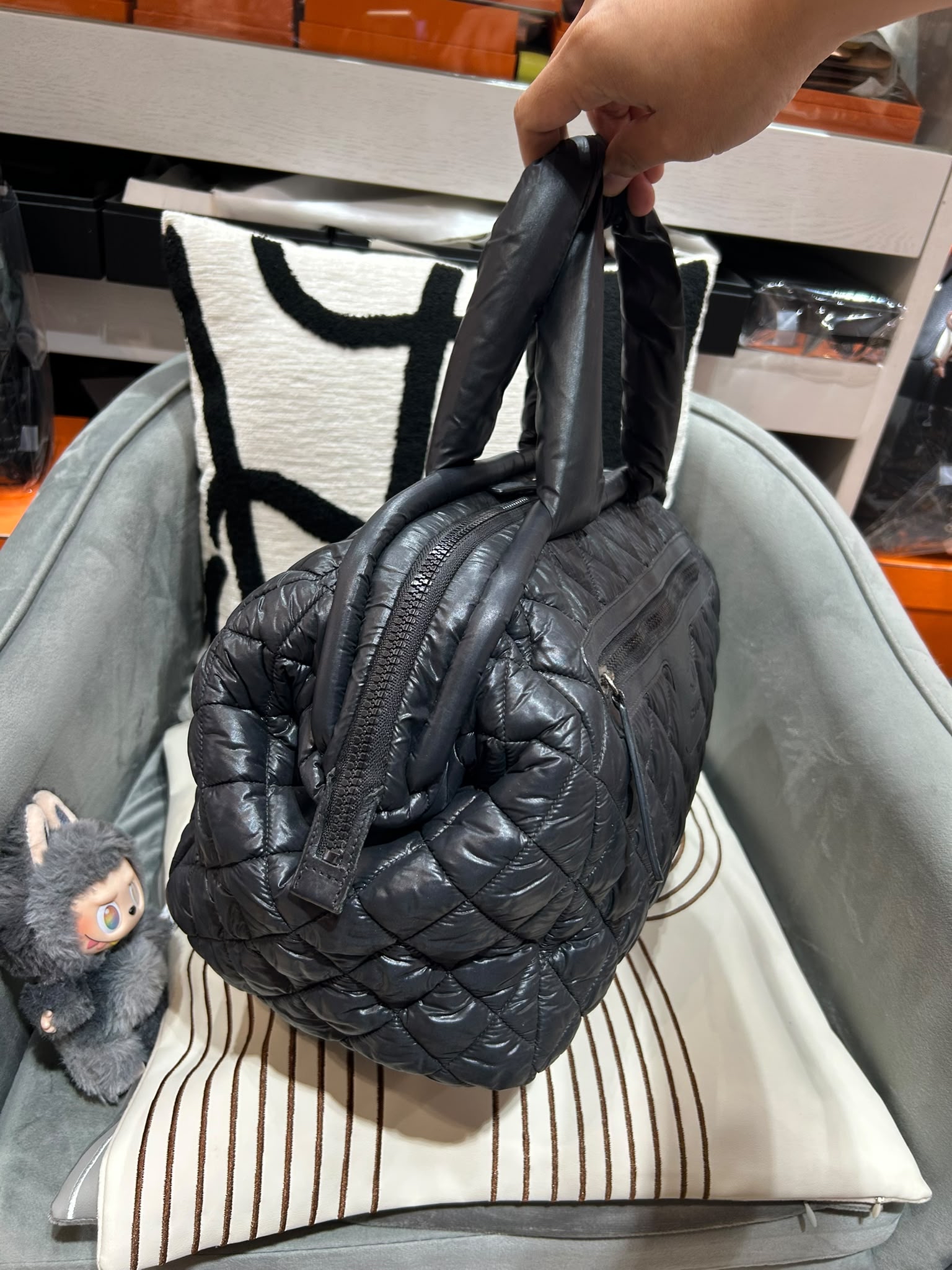 Chanel coco cocoon boston nylon bag 100%Authentic ,92%new ✅card