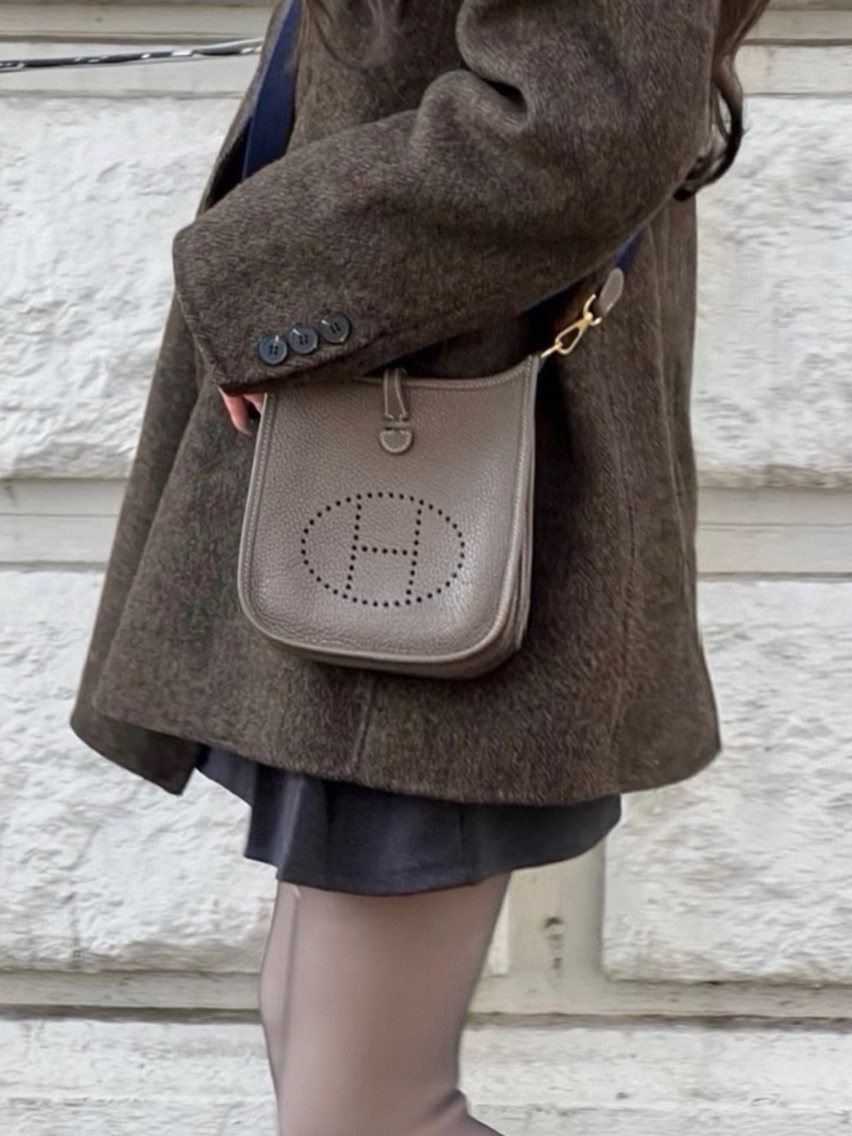 Hermes👜 PRE OWNED 🛍️🤎大象灰 mini e Y stamp 全套有單