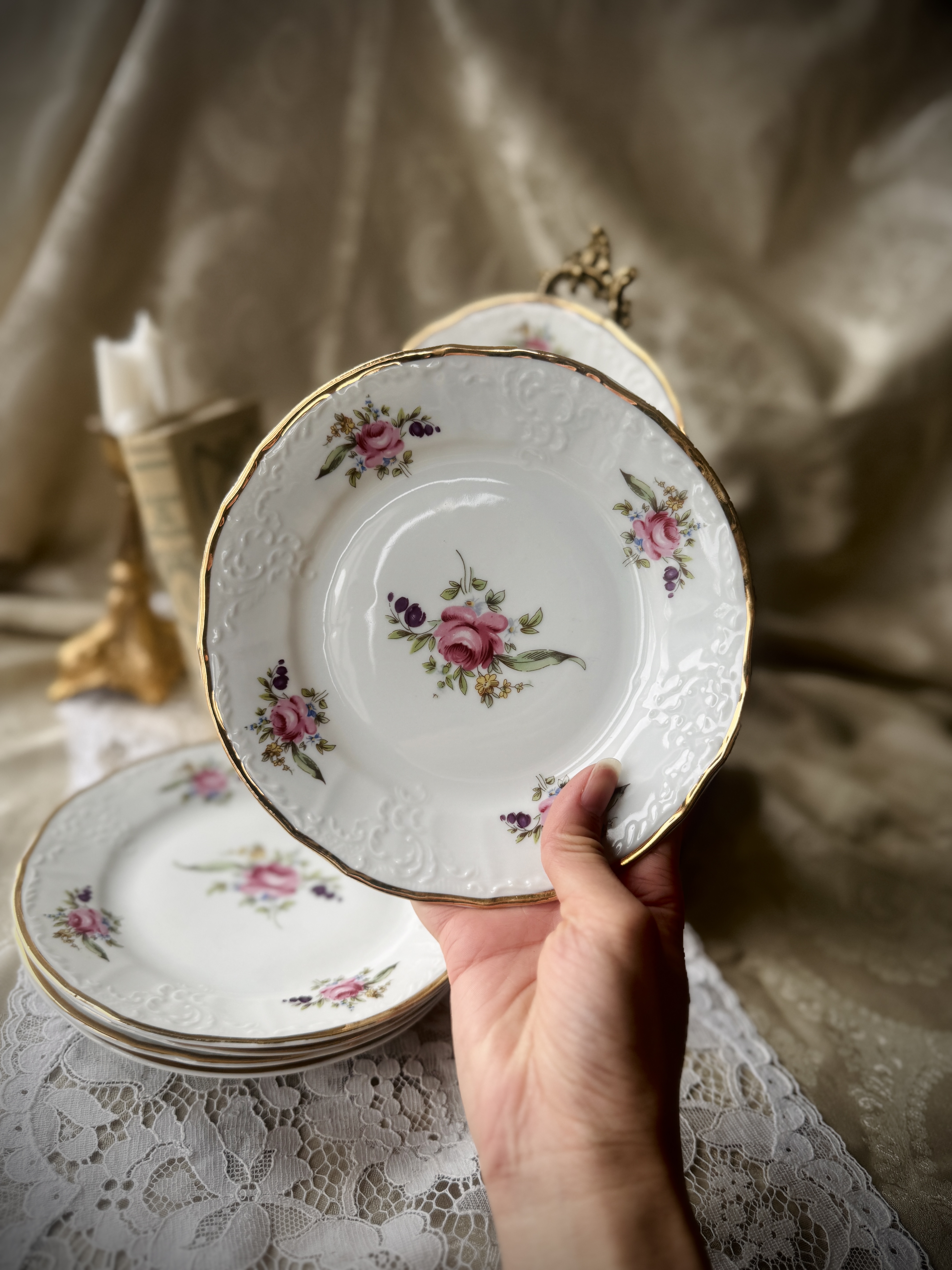 Vintage 1980s BERNADOTTE SONATA Czechoslovakian 7" Cake Plate (MT2443)