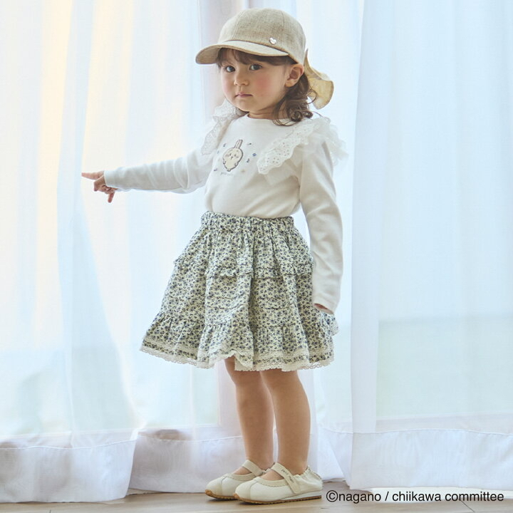 🇯🇵預訂 日本直送🇯🇵 Petit Main x Chiikawa系列三色人物刺繡貼花蕾絲花邊長袖上衣